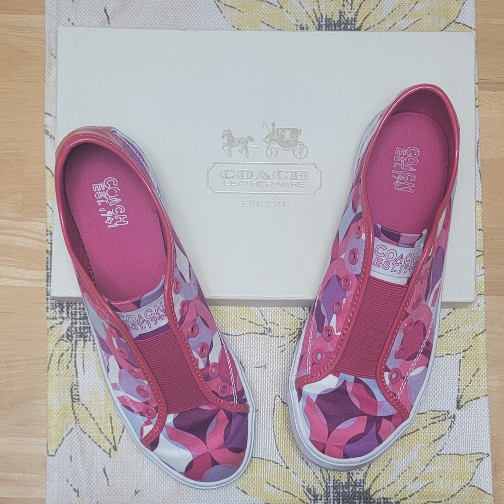 Coach Pink and Purple Slip-On Sneakers